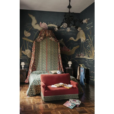 S10419 Seabirds Dark Blue Sandberg Wallpaper interior1 kuva