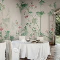 S10420 Bamboo Grove Green Sandberg Wallpaper interior2