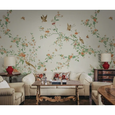 S10424 Bloom Spring Green Sandberg Wallpaper interior2 image