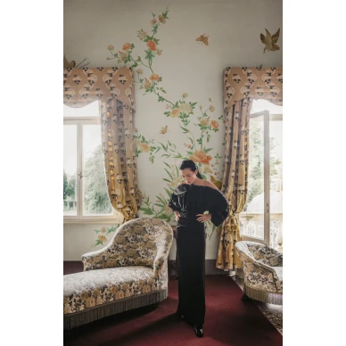 S10424 Bloom Spring Green Sandberg Wallpaper interior4 image