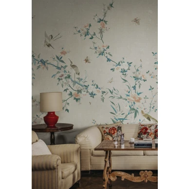 S10426 Bloom Gray Sandberg Wallpaper interior2 image