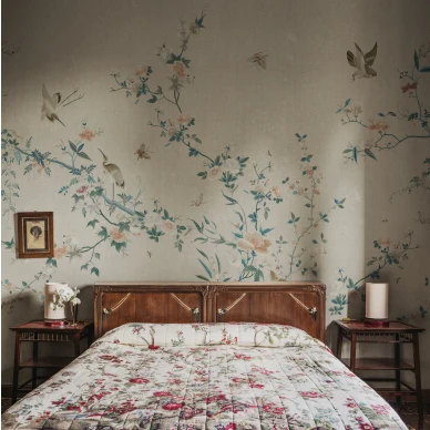 S10426 Bloom Gray Sandberg Wallpaper interior3 1 image