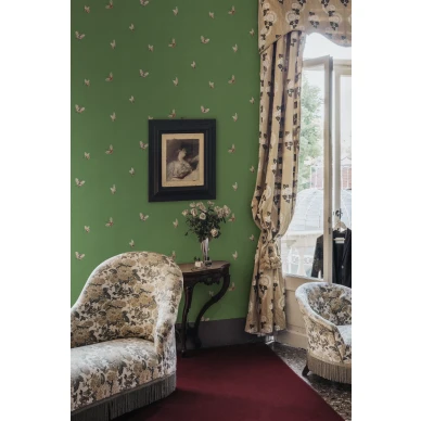 S10449 Butterflies Green Sandberg Wallpaper interior2 kuva