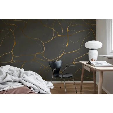 Golden swirls harmaa kuvatapetti image