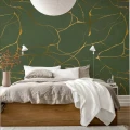 Golden swirls vihrea makuuhuone