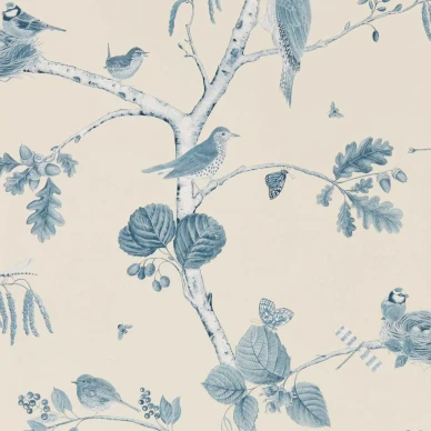 Woodland Chorus Indigo Ecru kuva