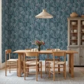 R21686 Swirling Fern Blue Rebel Walls interior1