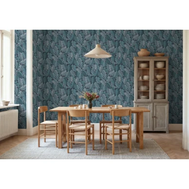 R21686 Swirling Fern Blue Rebel Walls interior1 kuva