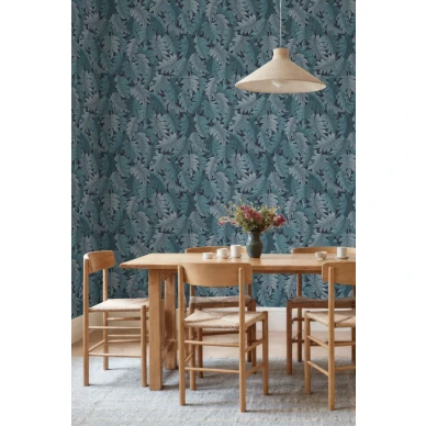 R21686 Swirling Fern Blue Rebel Walls interior2 kuva