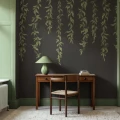 R21660 Hanging Leaves Graphite Rebel Walls interior1