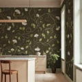 R21668 Soft Vines Dark Green Rebel Walls interior1