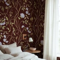 R22059 Peony Bloom Burgundy Rebel Walls interior1