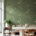 R22060 Peony Bloom Green Rebel Walls interior1
