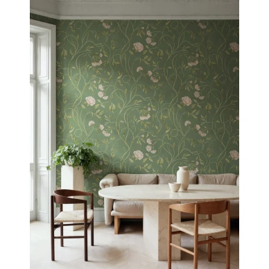 R22060 Peony Bloom Green Rebel Walls interior1 image