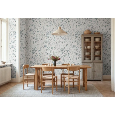 R22063 Peony Bloom Blue Rebel Walls interior1 image