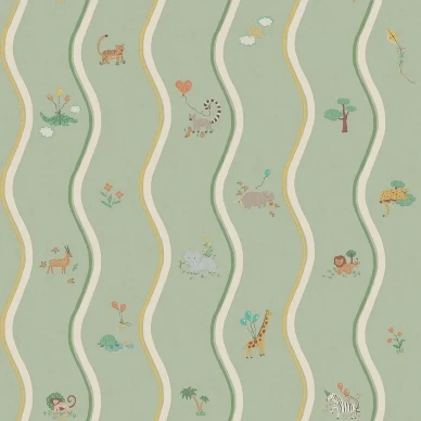 9872W Wavy Stripe Animals Pattern Image kuva