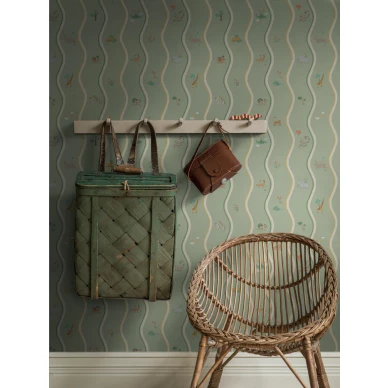 9872W Wavy Stripe Animals Roomshot kuva