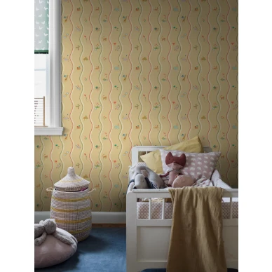 9873W Wavy Stripe Animals Roomshot kuva