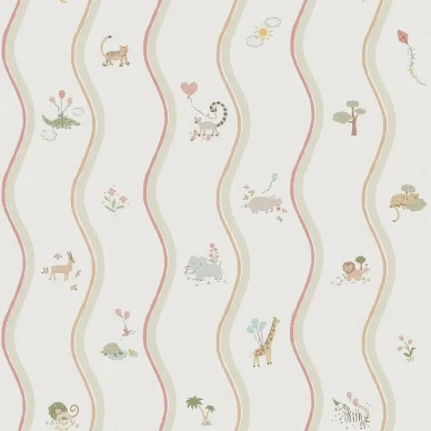 9874W Wavy Stripe Animals Pattern Image kuva