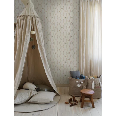 9874W Wavy Stripe Animals Roomshot kuva