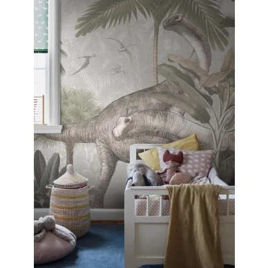 9875W Vintage Palms Dinosaurs Roomshot 3 kuva