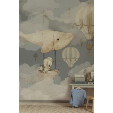 72 Flying Whale Wallpaper Mrs Mighetto Blue4 800x1200 kuva