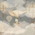 72 Flying Whale Wallpaper Mrs Mighetto Blue O 800x533