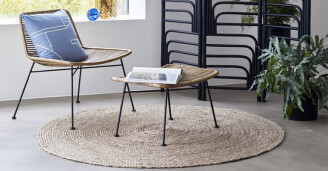 Juuttimatto teinihuoneeseen Floor Mat Round Hubsch