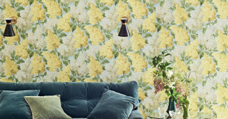 Keltainen kukktapetti Lilac Cole Son