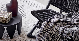 Lammin viltti terassiin Gutte Black Throw Bloomingville