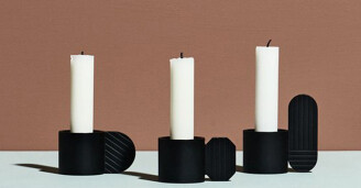 Musta kynttilanjalka Art Candleholder OYOY