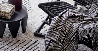 Musta viltti Gutte Black Throw Bloomingville