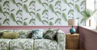 Olohuoneen palmutapetti Palm Leaves Cole Son