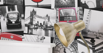 Rohkea kuvatapetti Fresco London Montage Sandudd