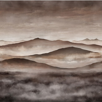 Twilight Landscape ruskea maisematapetti Borastapeterilta kuva