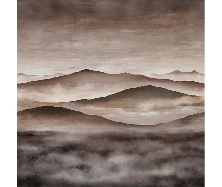 Twilight Landscape ruskea maisematapetti Borastapeterilta kuva