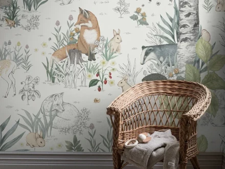 Magic Forest Mural maaginen villielaintapetti lastenhuoneeseen Borastapeterilta
